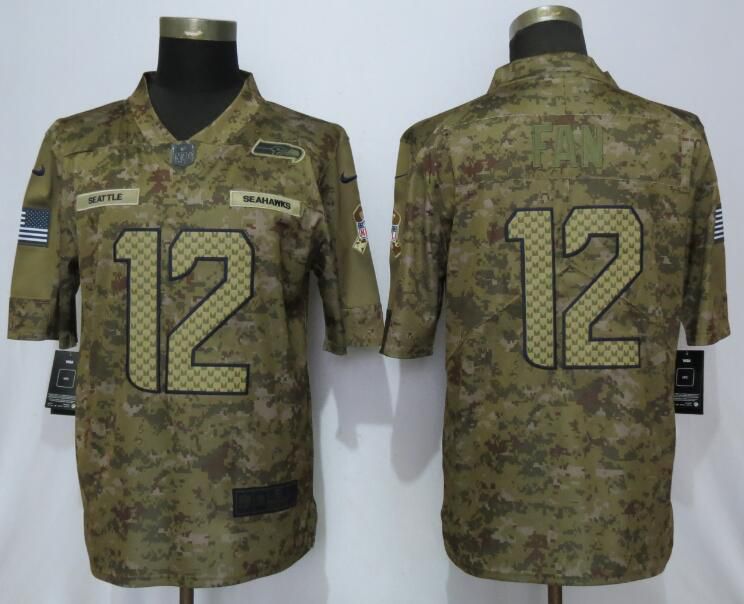 Men Seattle Seahawks #12 Fan Nike Camo Salute to Service Limited NFL Jerseys->seattle seahawks->NFL Jersey